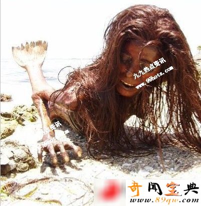 网传海滩惊现逼真恐怖美人鱼干尸