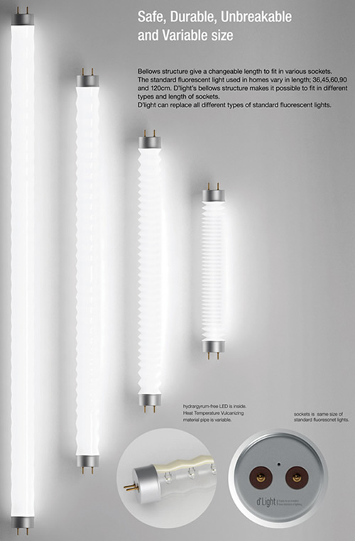 D Light 可伸缩LED日光灯 当然还更省电